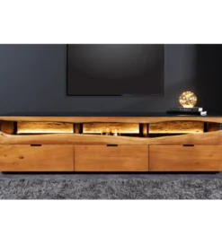 Stolik pod TV GRAND ACACIA 180 cm drewno akcja LED