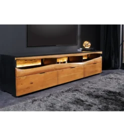 Stolik pod TV GRAND ACACIA 180 cm drewno akcja LED
