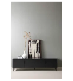 Stolik pod TV GUNNAR 200 cm czarny mat