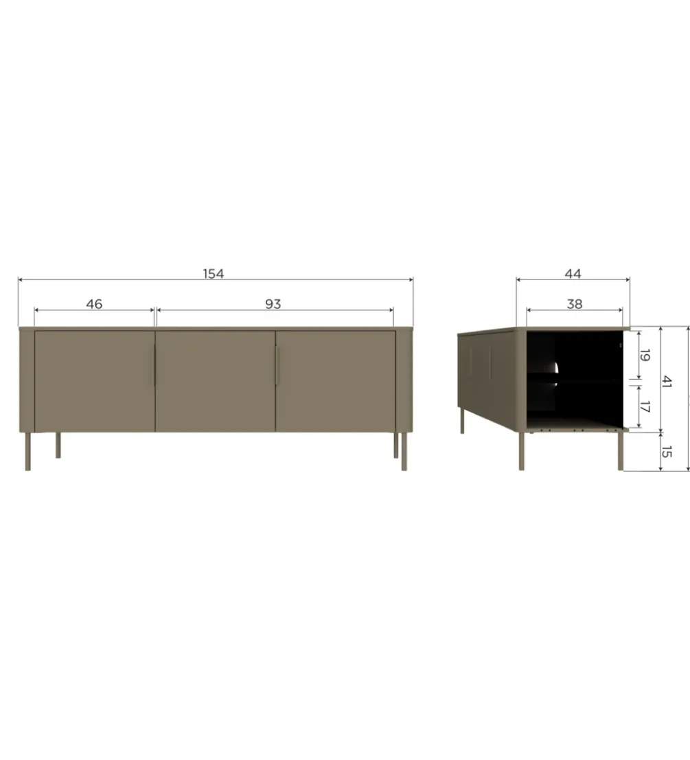 Stolik pod TV GUNNAR 154 cm drewno sosny szary