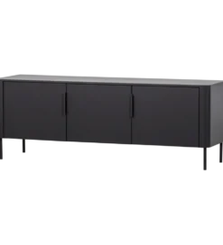 Stolik pod TV GUNNAR 154 cm drewno sosny czarny mat