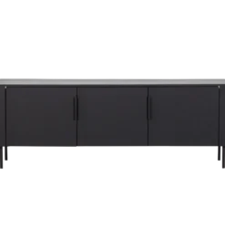 Stolik pod TV GUNNAR 154 cm drewno sosny czarny mat