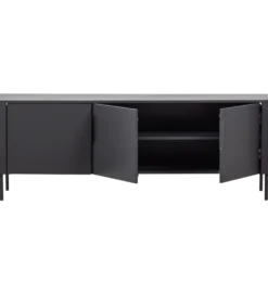 Stolik pod TV GUNNAR 154 cm drewno sosny czarny mat
