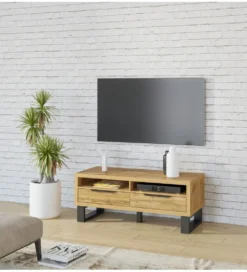 Stolik pod Tv Halle 124 cm w optyce dąb wotan