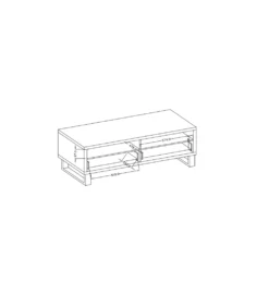 Stolik pod Tv Halle 124 cm w optyce dąb wotan