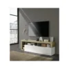Stolik pod TV HAMBURG 184 cm biały z dodatkiem Koloru Dąb Cadiz