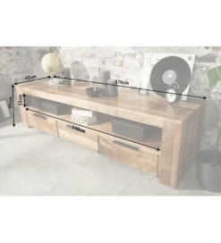 Stolik pod TV Iron Craft 170 cm drewno mango