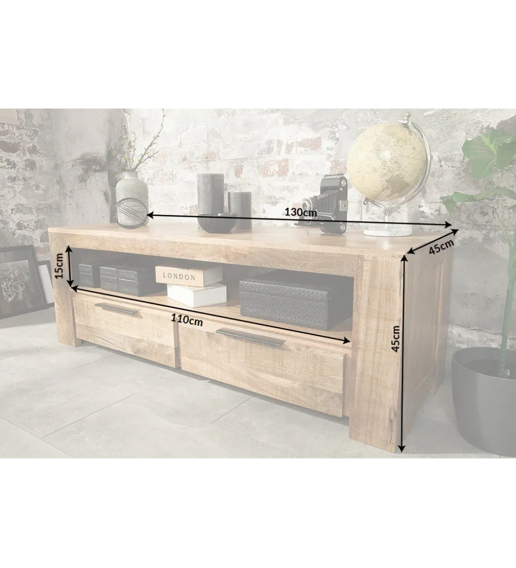 Stolik pod TV Iron Craft 130 cm drewno mango