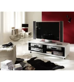 Stolik pod TV JEFF II 120cm biało czarny