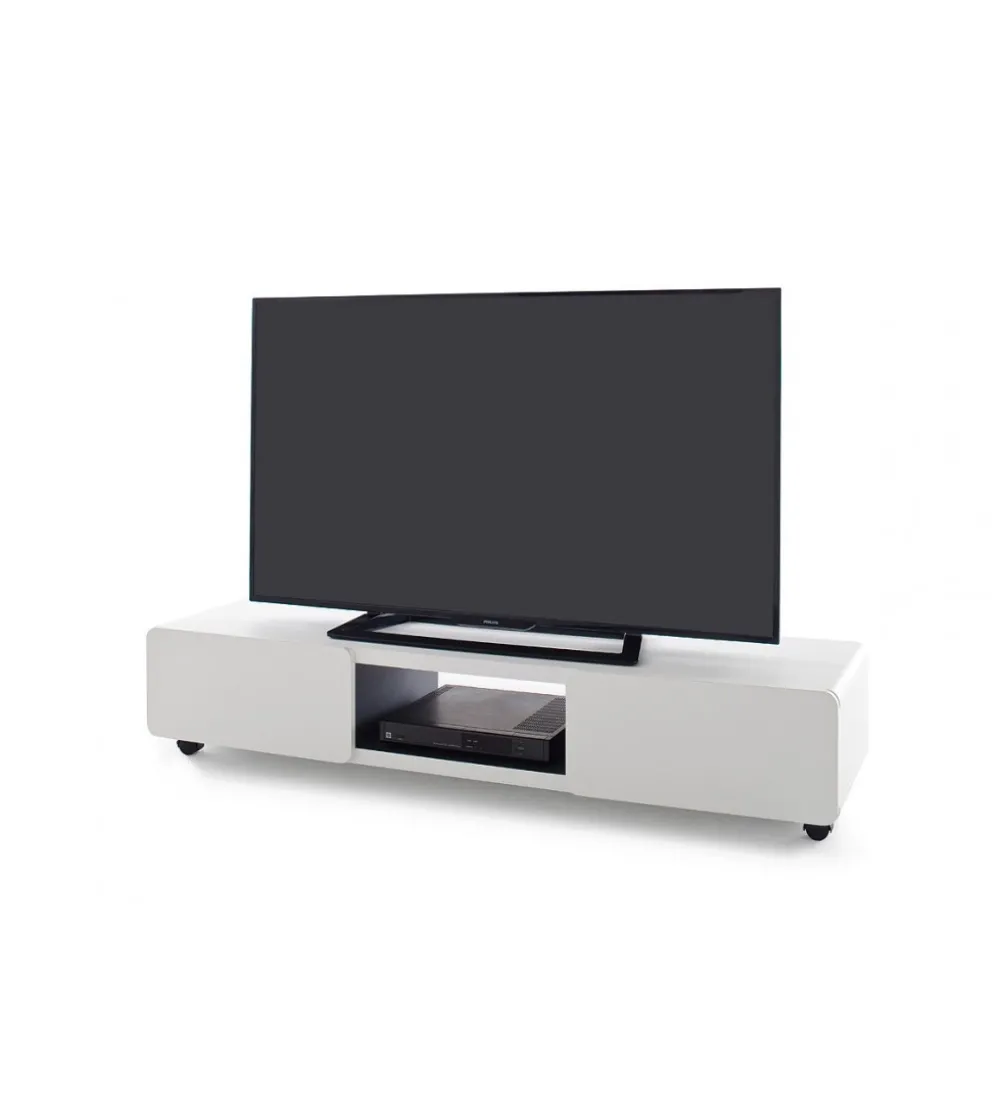 Stolik pod TV JEFF III 140 cm biało czarny