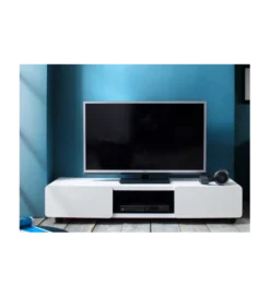Stolik pod TV JEFF III 140 cm biało czarny