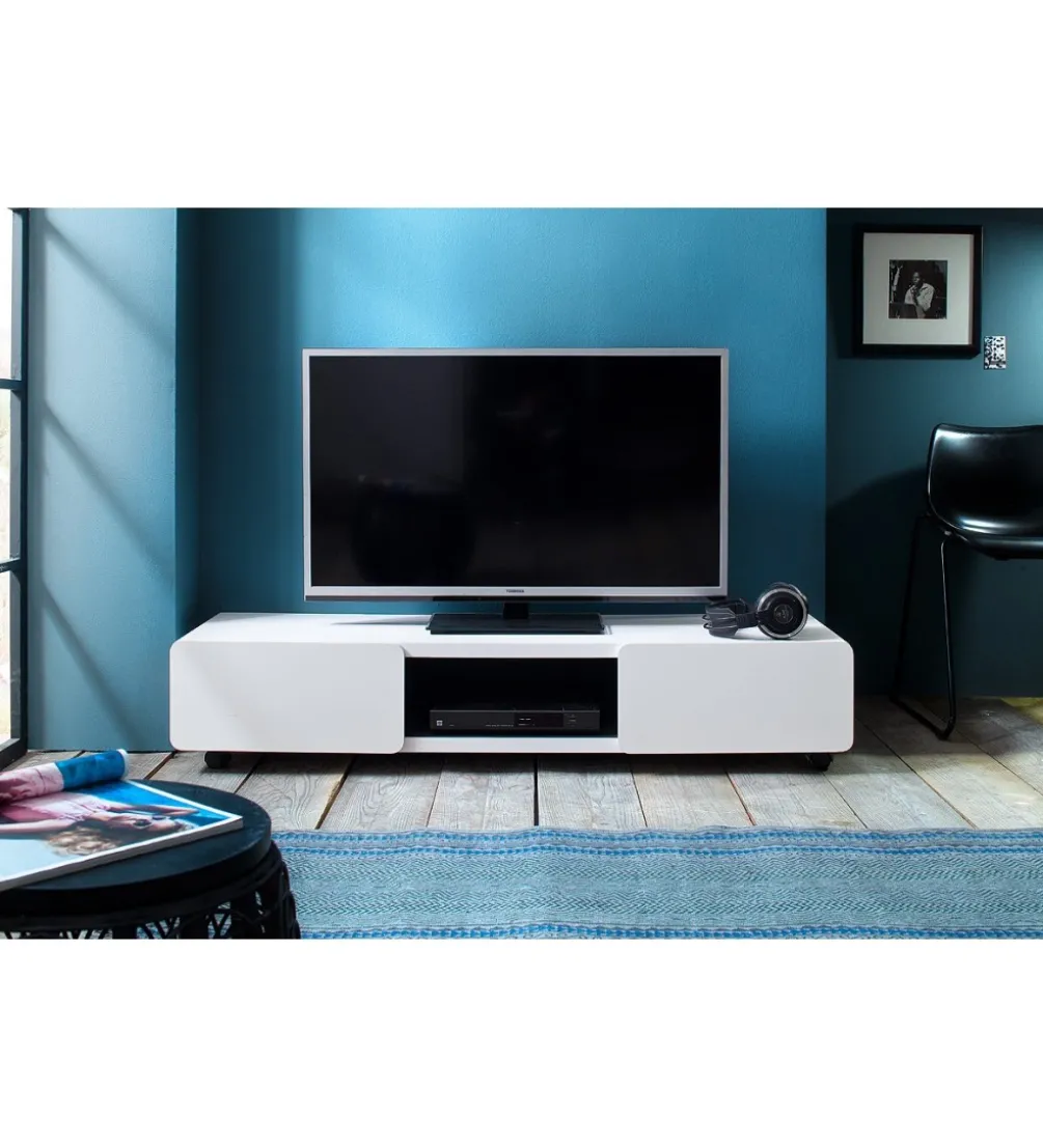 Stolik pod TV JEFF III 140 cm biało czarny