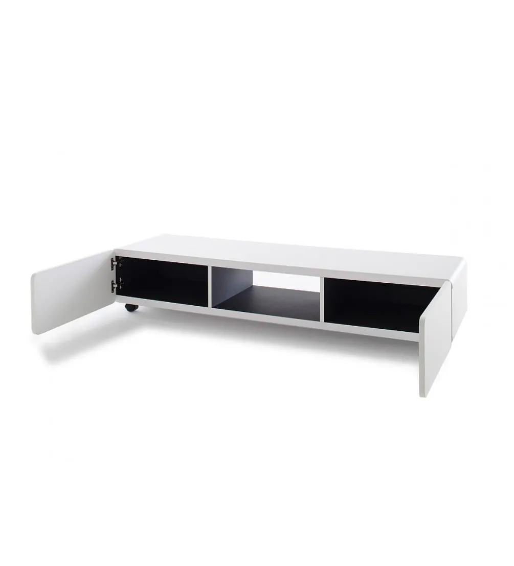 Stolik pod TV JEFF III 140 cm biało czarny