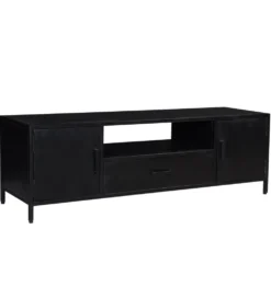 Stolik pod TV KALA 180 cm drewno mango czarna