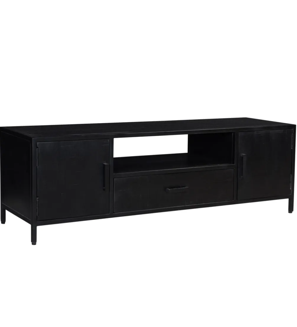 Stolik pod TV KALA 180 cm drewno mango czarna