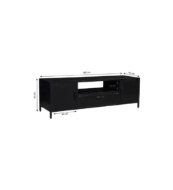Stolik pod TV KALA 180 cm drewno mango czarna