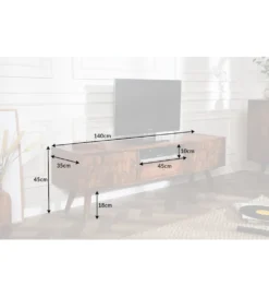 Stolik pod TV Komodo Mystic Living 140 cm drewno sheesham