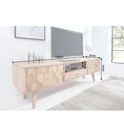 Stolik pod TV Komodo Mystic Living 140 cm drewno akacja