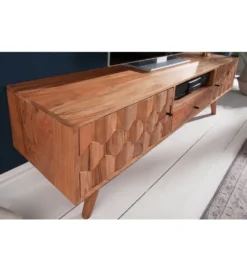 Stolik pod TV Komodo Mystic Living 140 cm drewno akacja