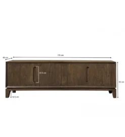 Stolik pod TV KORTE 170 cm drewno mango brąz