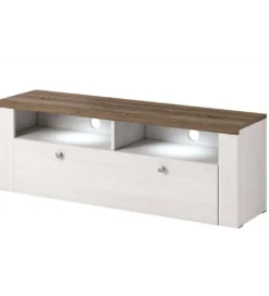 Stolik pod TV LARONA 140 cm o wybarwieniu Sonoma Trufel z kolorem Sibiu Larche