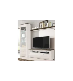 Stolik pod TV LARONA 140 cm o wybarwieniu Sonoma Trufel z kolorem Sibiu Larche