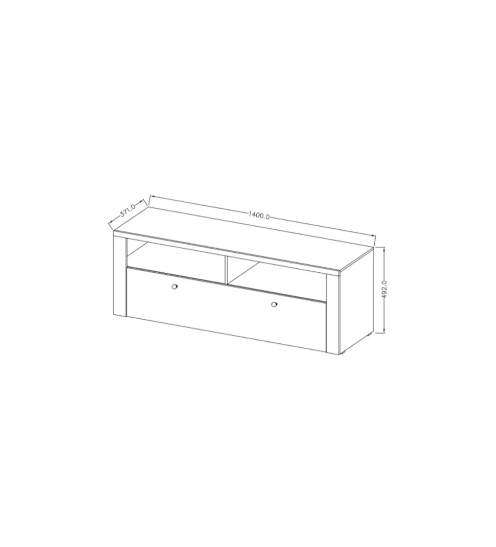 Stolik pod TV LARONA 140 cm o wybarwieniu Sonoma Trufel z kolorem Sibiu Larche