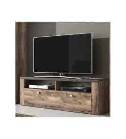 Stolik pod TV LARONA 140 Cm O Wybarwieniu Satin Nussbaum z kolorem Touchwood