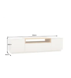 Stolik pod TV LOFT 160 cm biało naturalna