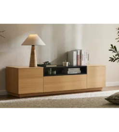 Stolik pod TV LOFT 160 cm naturalna czarna