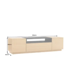 Stolik pod TV LOFT 160 cm naturalna czarna