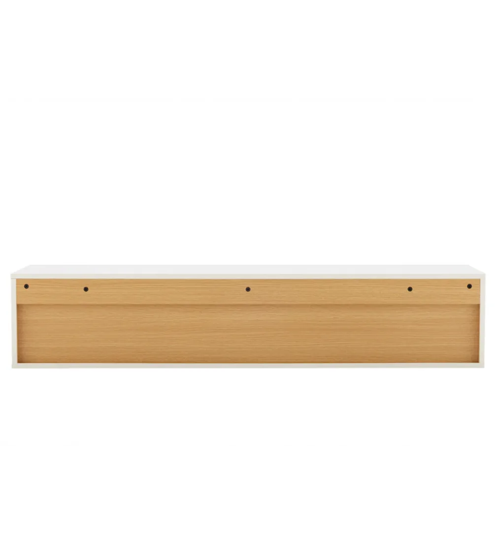 Stolik pod TV LOFT wiszący 150 cm biało naturalny