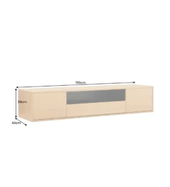 Stolik pod TV LOFT wiszący 150 cm naturalno czarna