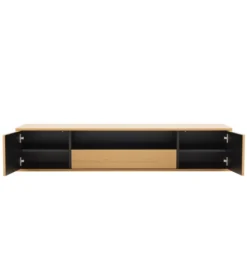 Stolik pod TV LOFT wiszący 150 cm naturalno czarna