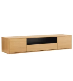 Stolik pod TV LOFT wiszący 150 cm naturalno czarna