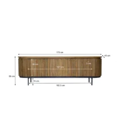 Stolik pod TV LUSAN 170 cm drewno teak