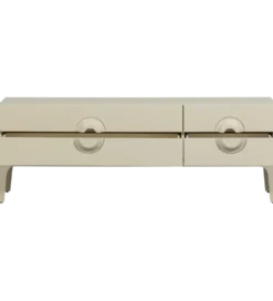 Stolik pod TV MERGE 160 cm drewno eukaliptusa szary