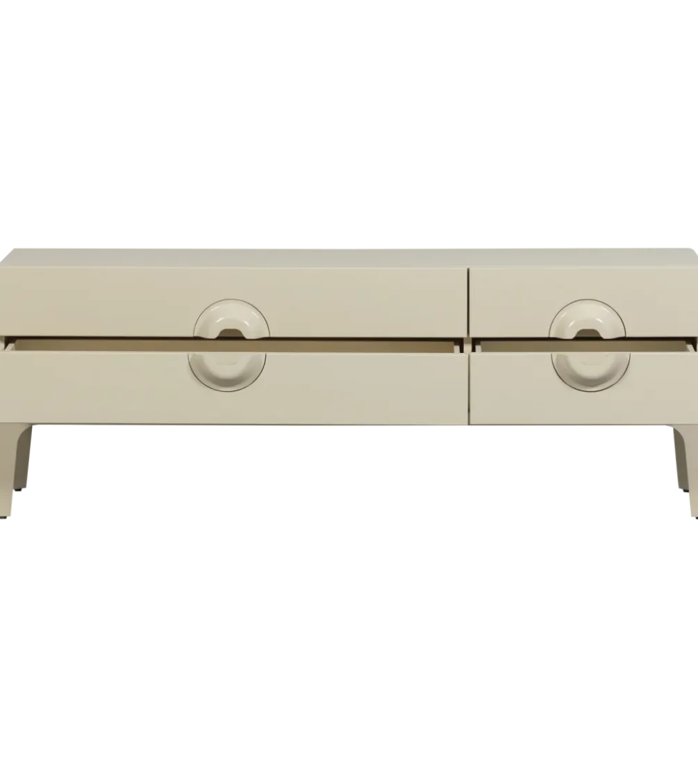 Stolik pod TV MERGE 160 cm drewno eukaliptusa szary