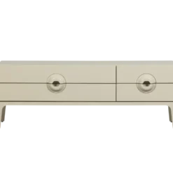 Stolik pod TV MERGE 160 cm drewno eukaliptusa szary