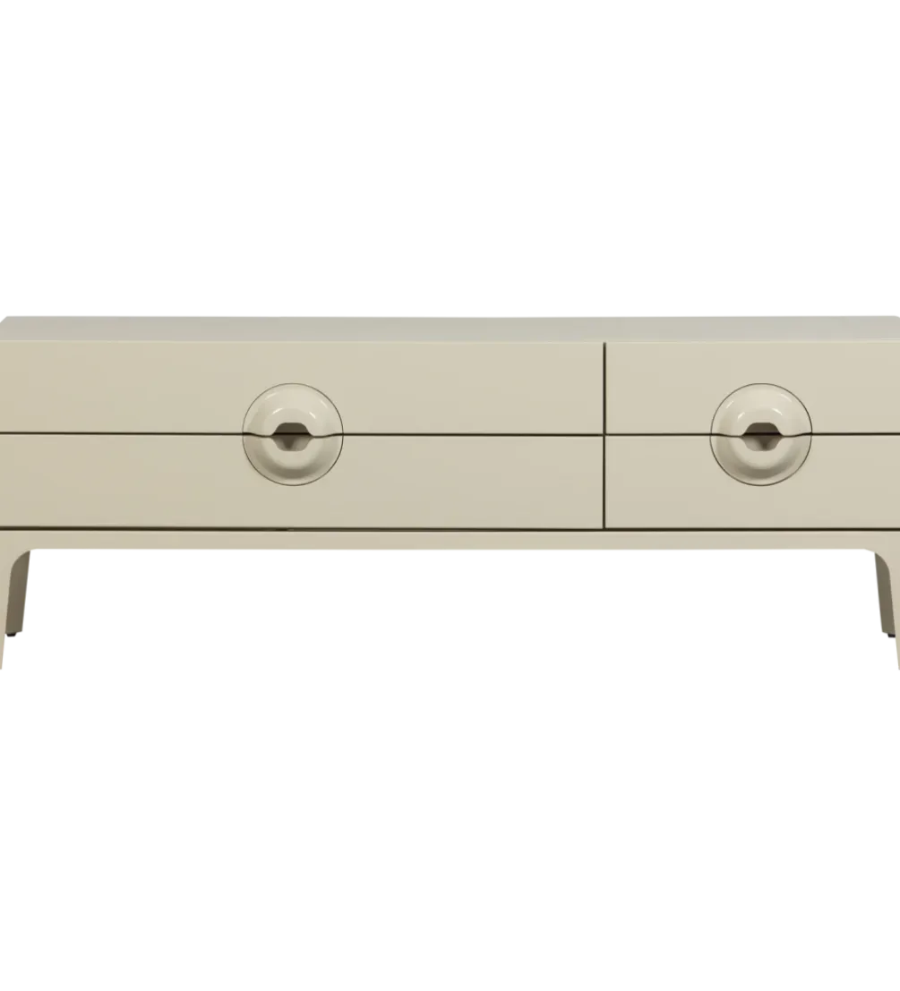 Stolik pod TV MERGE 160 cm drewno eukaliptusa szary