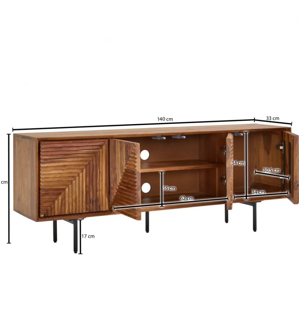 Stolik pod TV MIGUEL 140 cm drewno sheesham