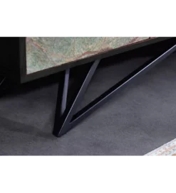 Stolik pod TV MONTANAS 200 cm drewno akacja czarny