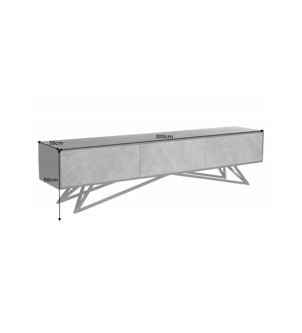 Stolik pod TV MONTANAS 200 cm drewno akacja czarny