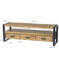 Stolik pod TV NAIROBI 150 cm naturalny