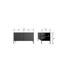 Stolik pod TV NEW GRAVURE 100 cm drewno sosny dust