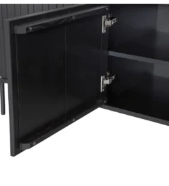 Stolik pod TV NEW GRAVURE 150 cm drewno sosny czarny