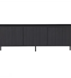 Stolik pod TV NEW GRAVURE 150 cm drewno sosny czarny