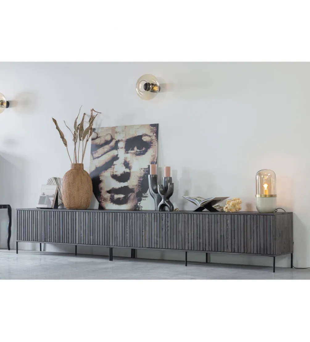 Stolik pod TV NEW GRAVURE 100 cm drewno jesion