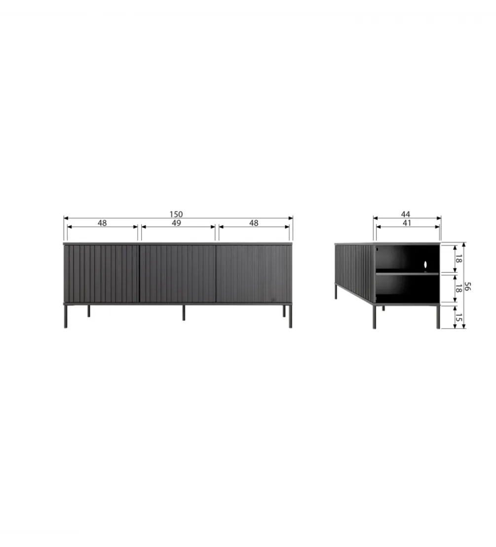 Stolik pod TV NEW GRAVURE 150 cm drewno jesion