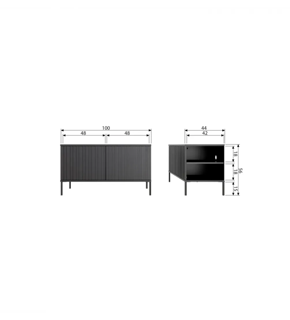 Stolik pod TV NEW GRAVURE 100 cm drewno dębu naturalny